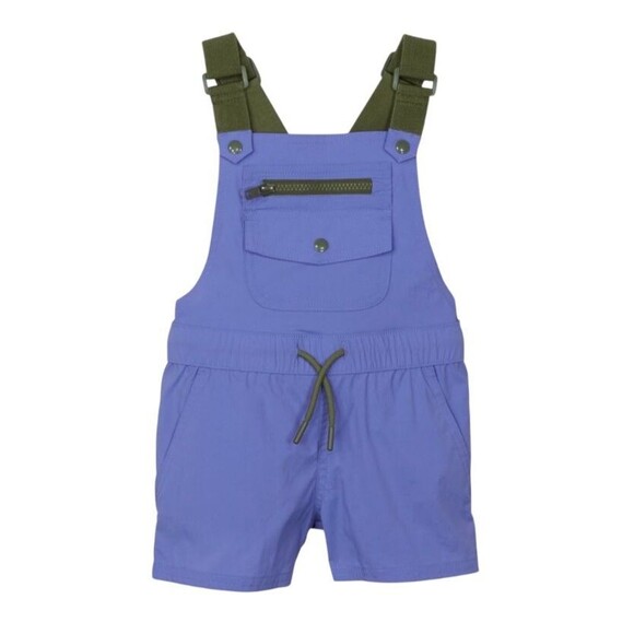 Outdoor Kids Girls Shortall w Pockets  Size S  Lightweight Periwinkle Stretch - Picture 1 of 10